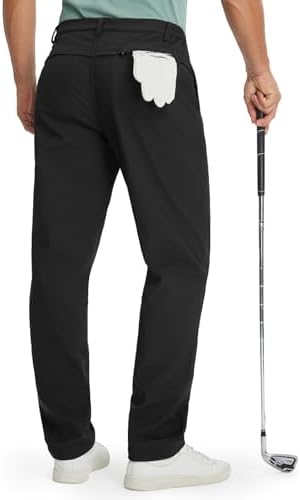 MAELREG Men's Fleece Lined Pants - Water Resistant Winter Warm for Golf Work Casual 30"/32"/34"