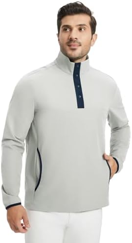MAELREG Men's Golf Pullover Dry Fit Lightweight with Pockets