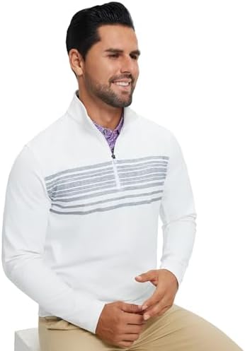 MAELREG Men's Lightweight Quarter Zip Pullover Golf Sweatshirt Mock Neck Midlayer