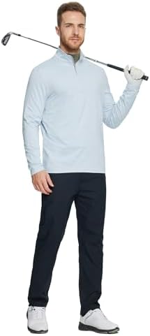 MAELREG Men's Quarter Zip Dry-Fit Performance Pullover Golf Sweatshirt