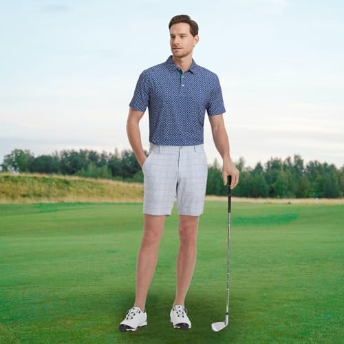 MAELREG Mens Golf Polo Shirt Dry Fit Moisture Wicking Performance Short Sleeve