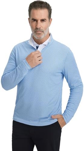 MAELREG Men's Quarter Zip Pullover Golf Sweatshirt Moisture Wicking Dry Fit