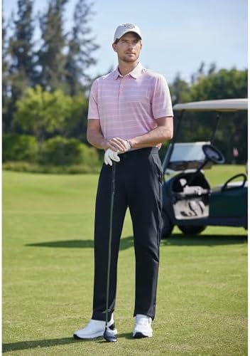 MAELREG Men's Golf Polo Shirts Dry Fit Moisture Wicking Performance Short Sleeve