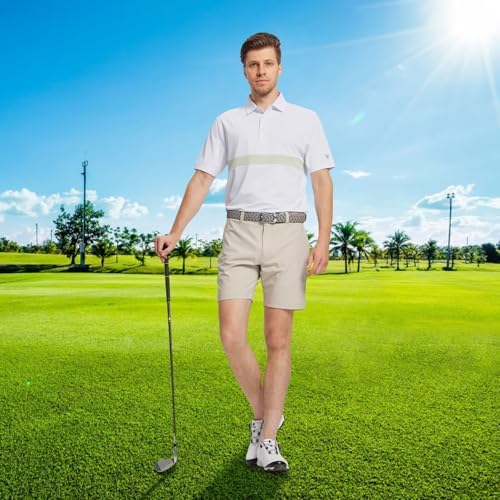 MAELREG Men's Golf Polo Shirts Dry Fit Moisture Wicking Short Sleeve