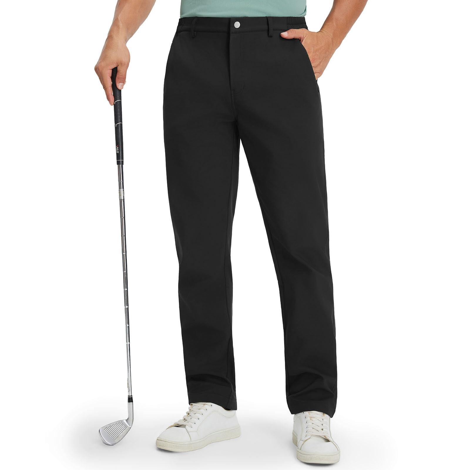 MAELREG Men's Fleece Lined Pants - Water Resistant Winter Warm for Golf Work Casual 30"/32"/34"